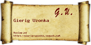 Gierig Uzonka névjegykártya